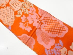 アンティーク　桐に古典柄模様織り出し　子供帯（材料）